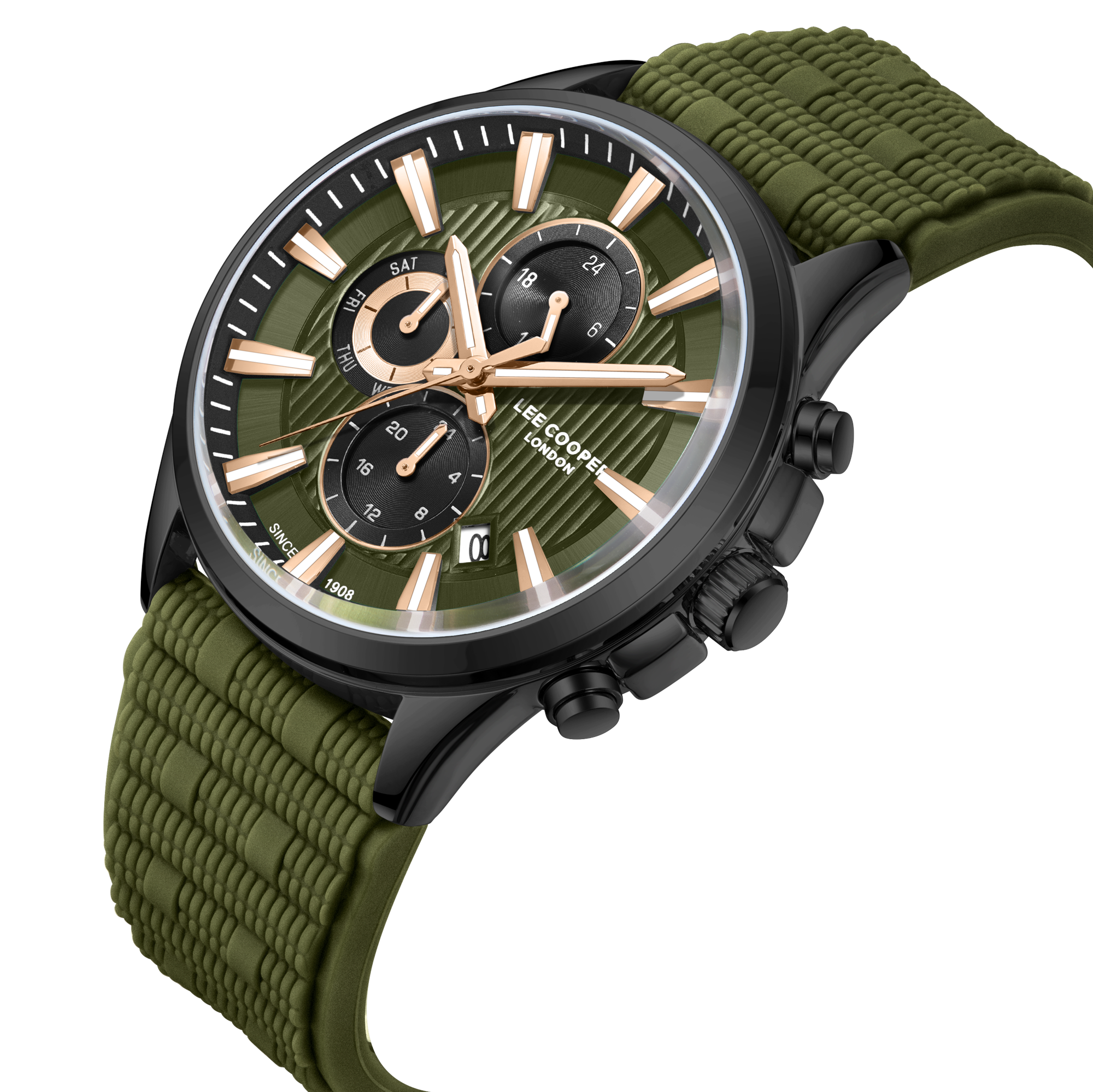 LEE COOPER   часы, кварцевый механизм, суперметалл с покрытием, 43 мм