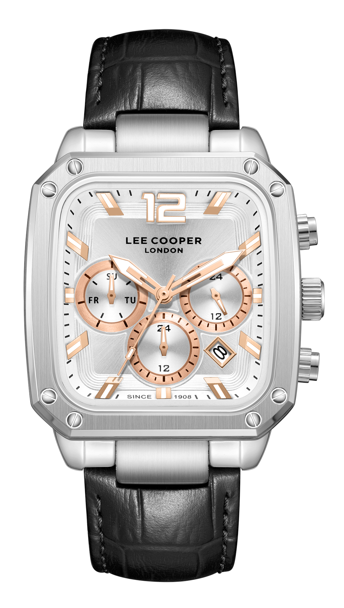 LEE COOPER   часы, кварцевый механизм, суперметалл, 39x49 мм