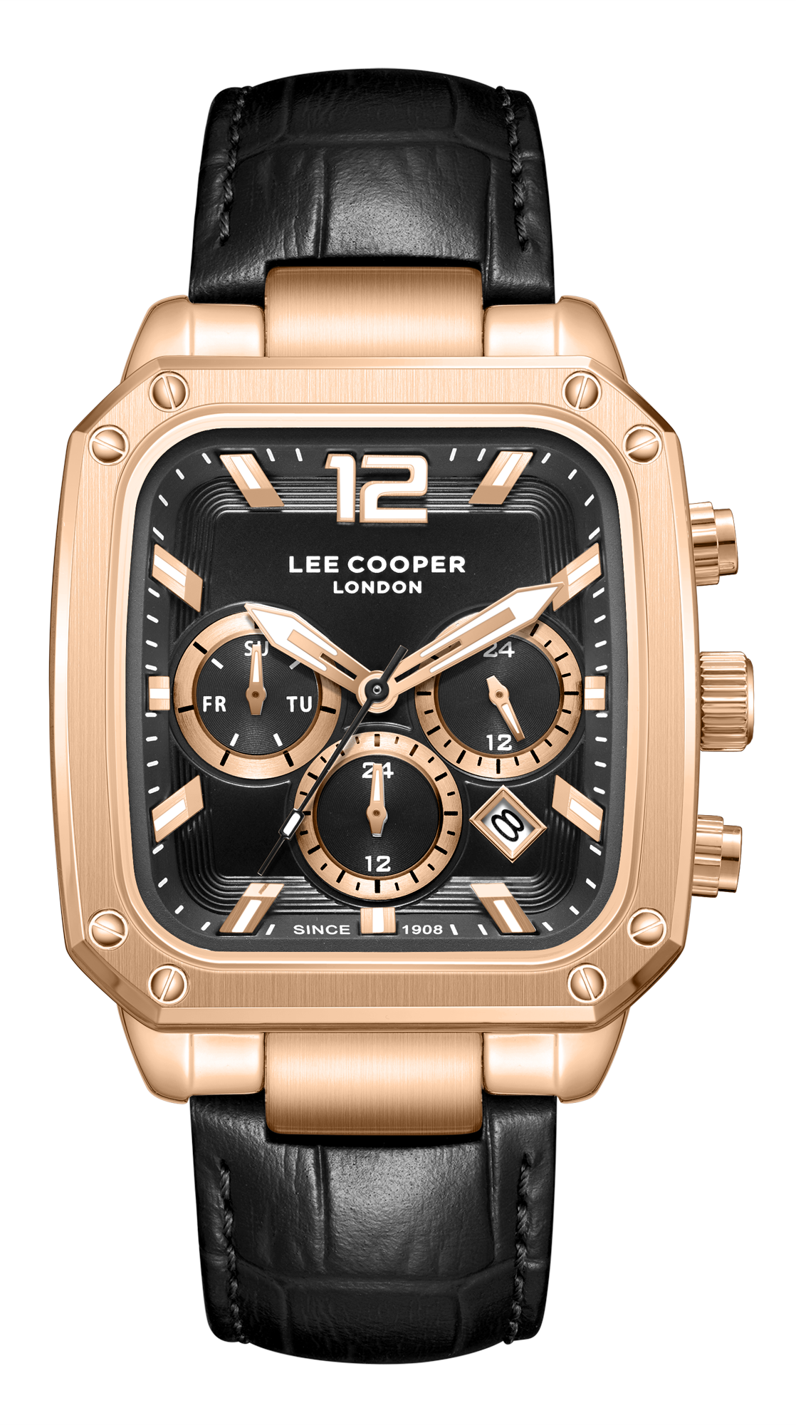 LEE COOPER   часы, кварцевый механизм, суперметалл с покрытием, 39x49 мм