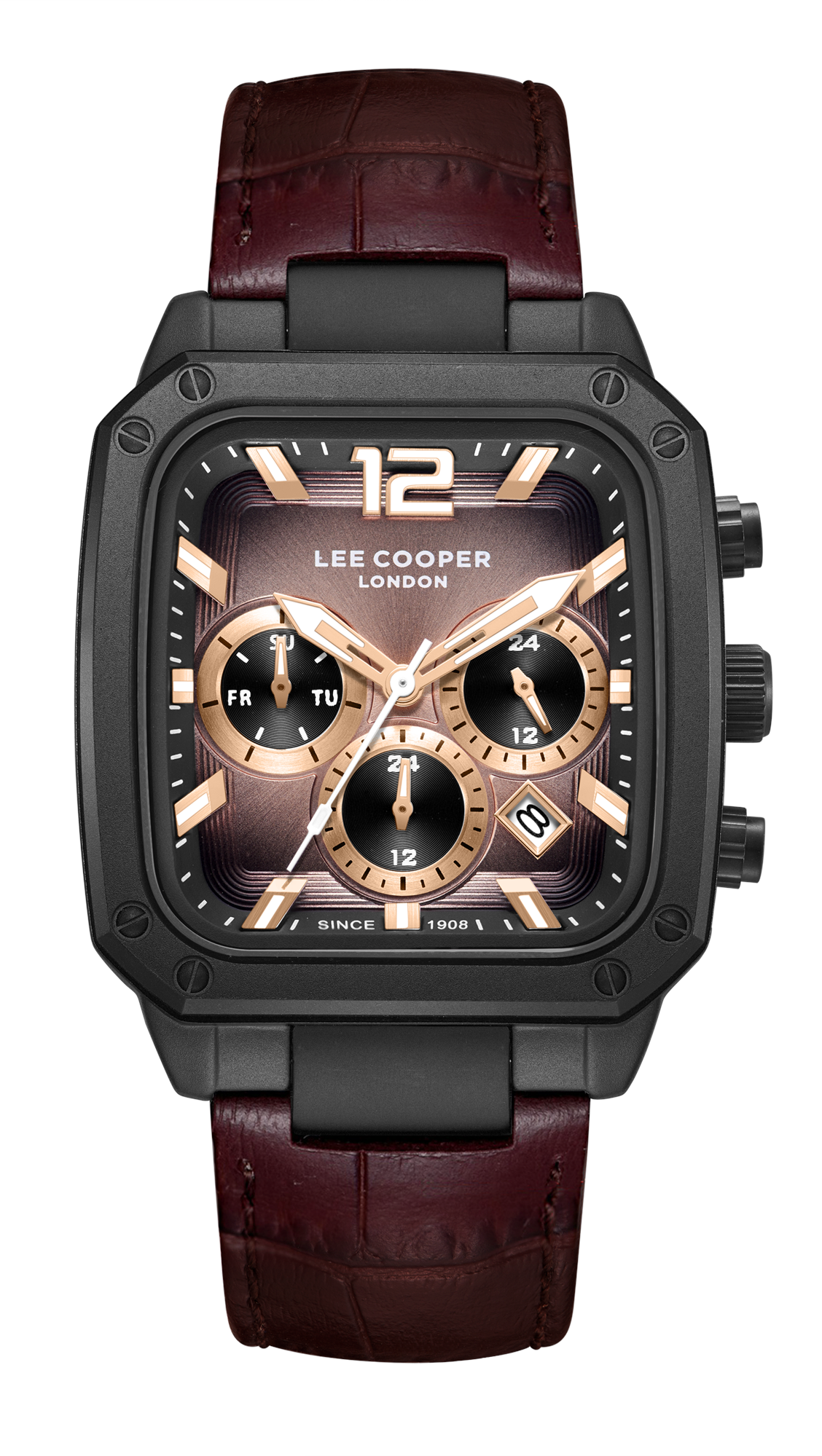 LEE COOPER   часы, кварцевый механизм, суперметалл с покрытием, 39x49 мм