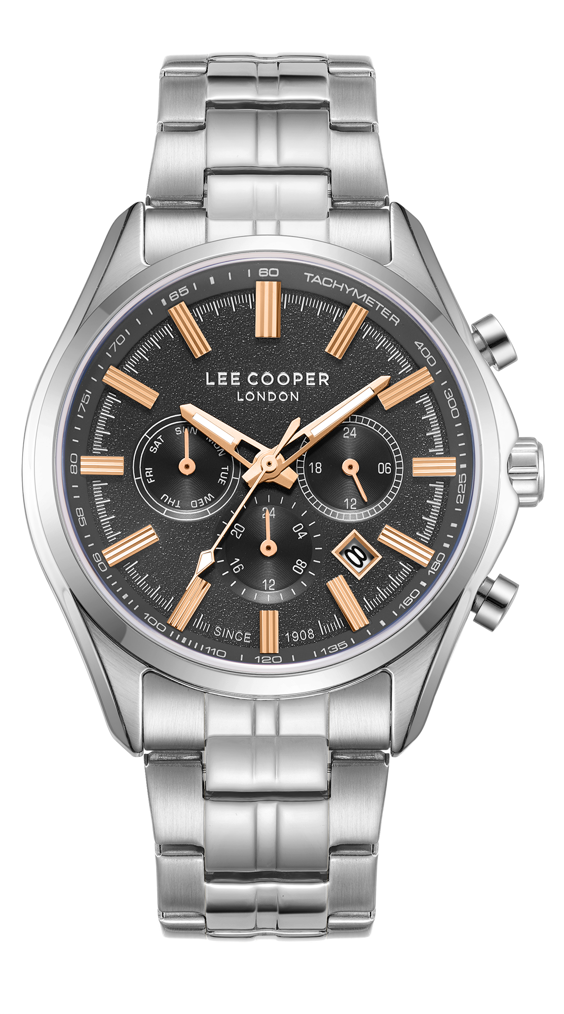 LEE COOPER   часы, кварцевый механизм, суперметалл, 44 мм