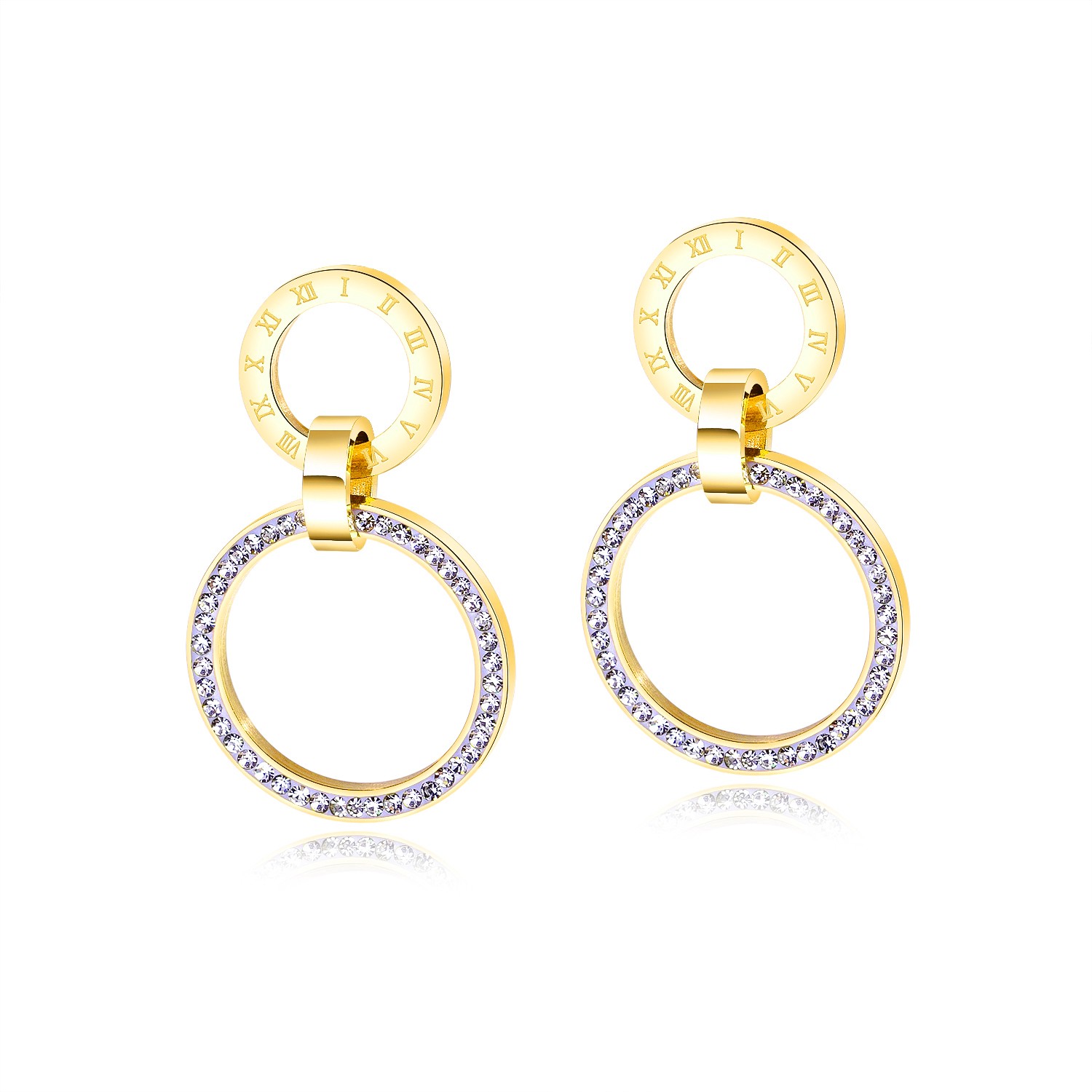 Серьги(LC.E.01063.130) Серьги Lee Cooper из стали с желтым покрытием с цирконитами