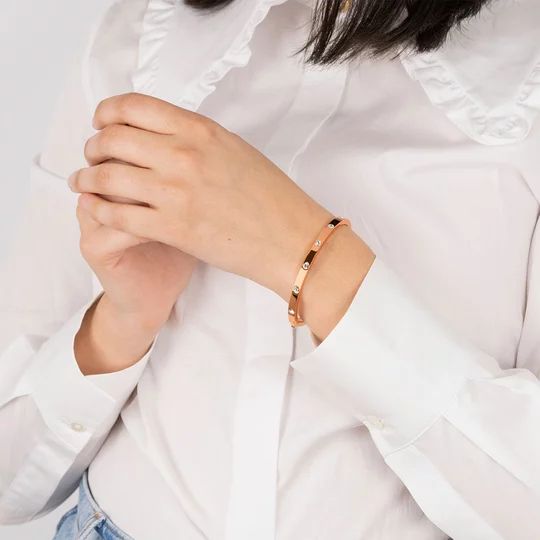 Bliss Браслет(LS1846-2/3) Женский браслет Lotus из стали с розовым покрытием и вставками из циркония 