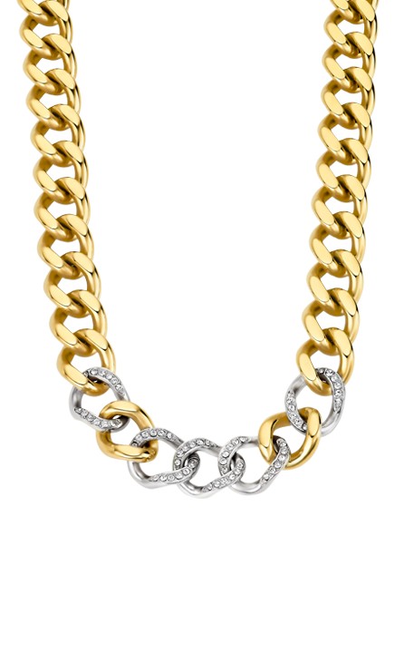 Urban Woman Подвеска(LS2252-1/3) Крупная цепь Lotus, сталь 316L с покрытием, циркониты