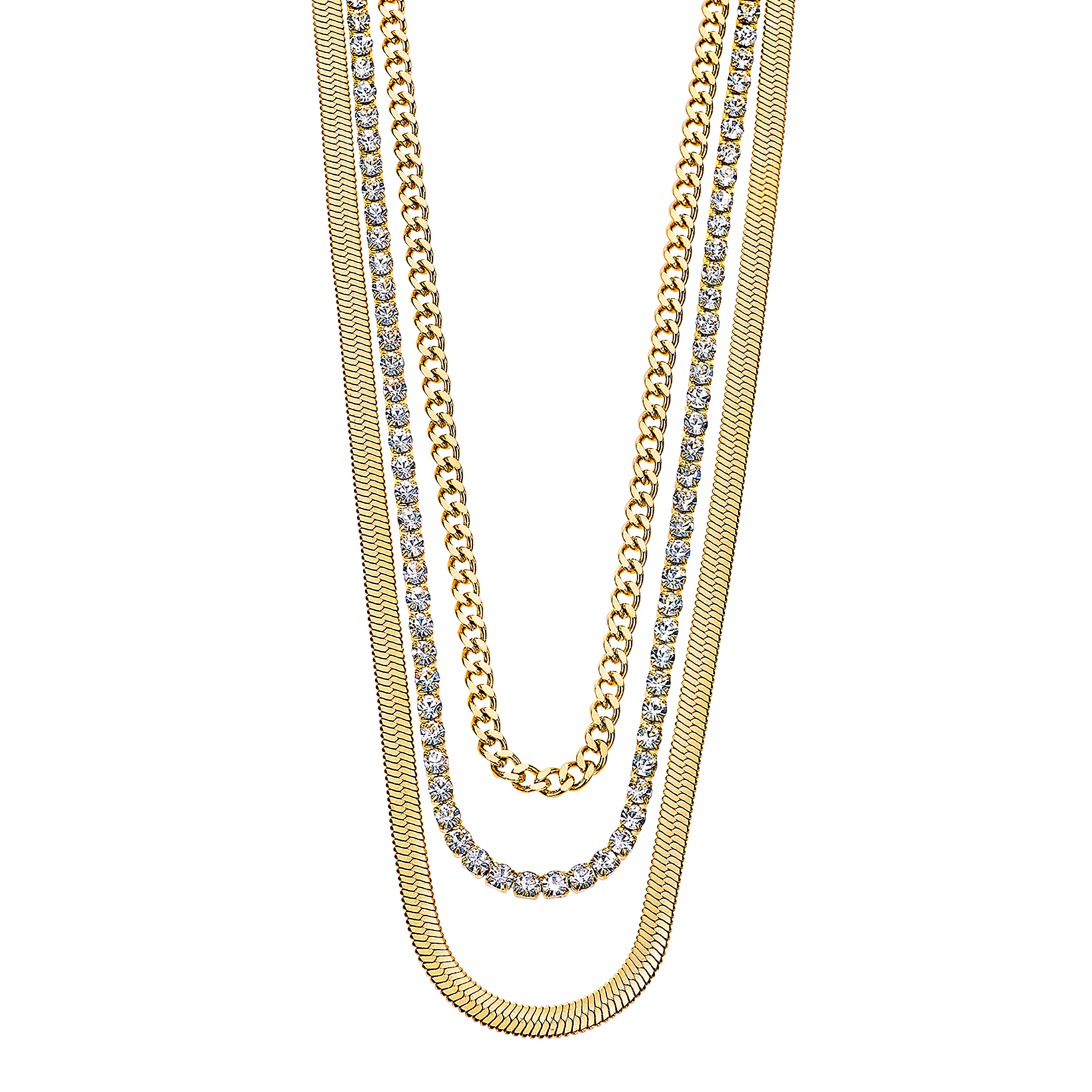 Urban Woman Подвеска(LS2342-1/2) Женская подвеска Lotus в виде трех цепочек из комбинированной стали, вставки из циркония 