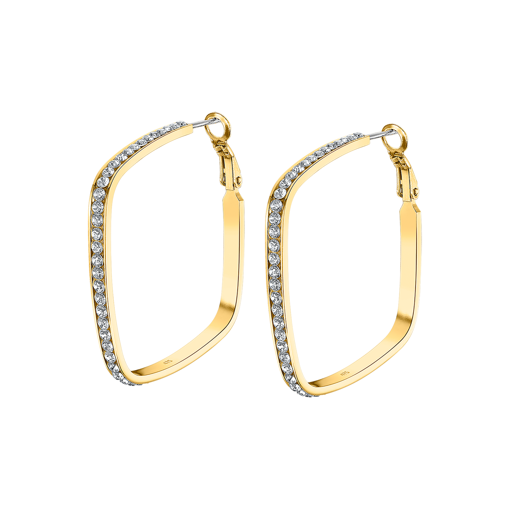 Urban Woman Серьги(LS2357-4/2) Серьги Lotus из нержавеющей стали с золотистым покрытием и вставками из циркония
