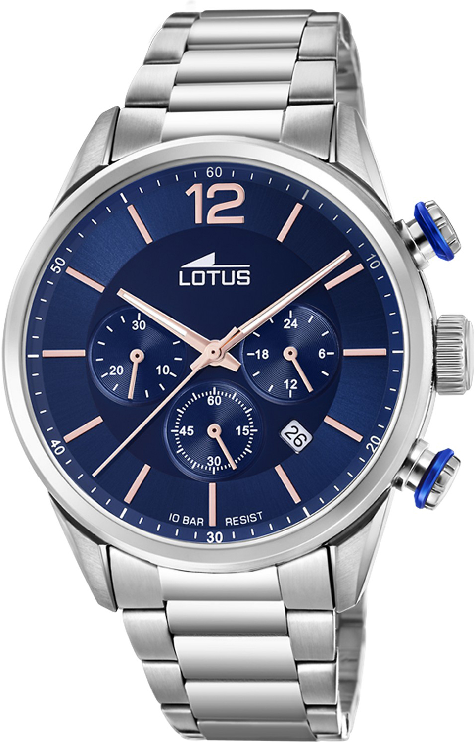 LOTUS  Мужские часы, кварцевый механизм, сталь, 43 мм