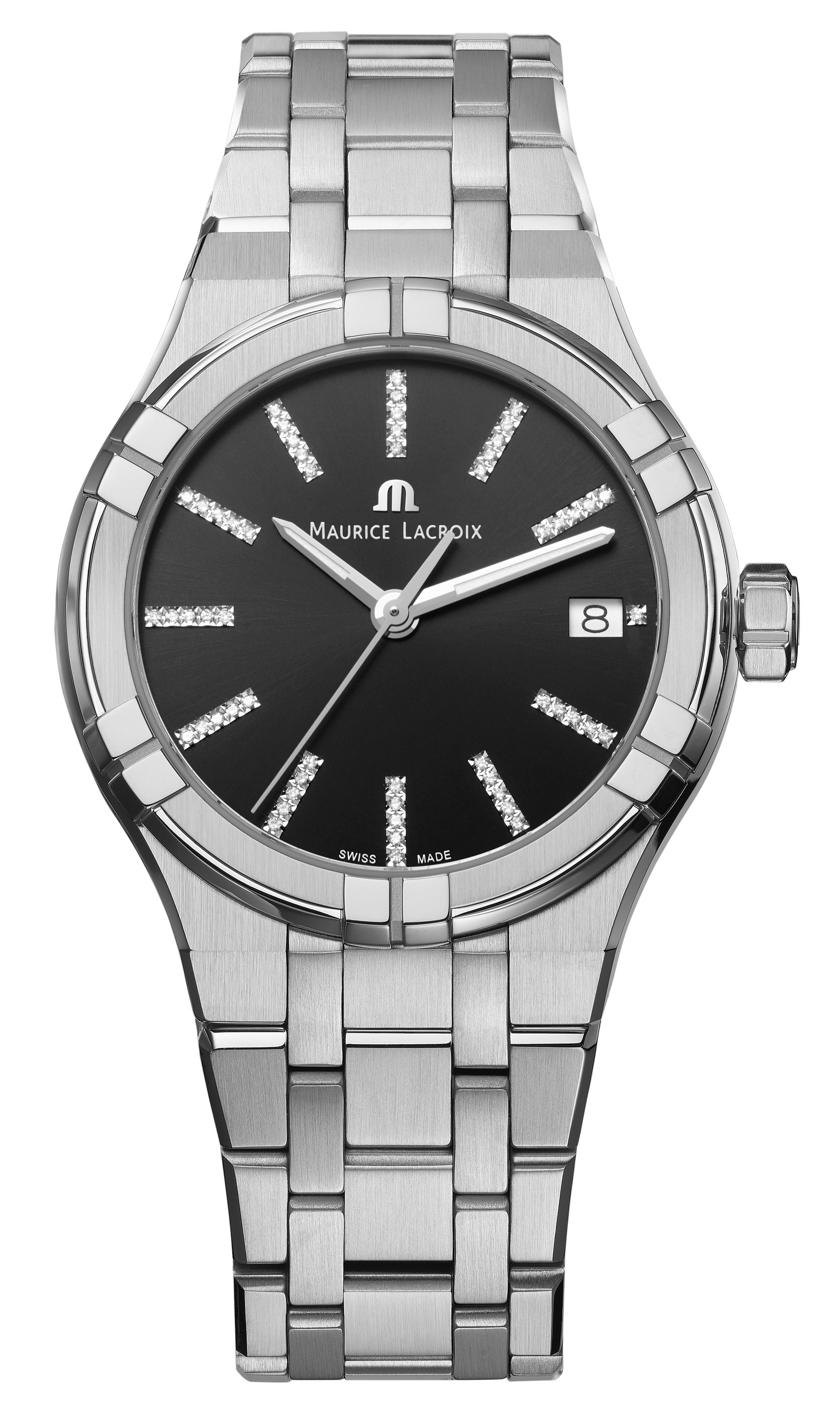 MAURICE LACROIX AIKON QUARTZ Женские швейцарские часы, кварцевый механизм, сталь, 35 мм
