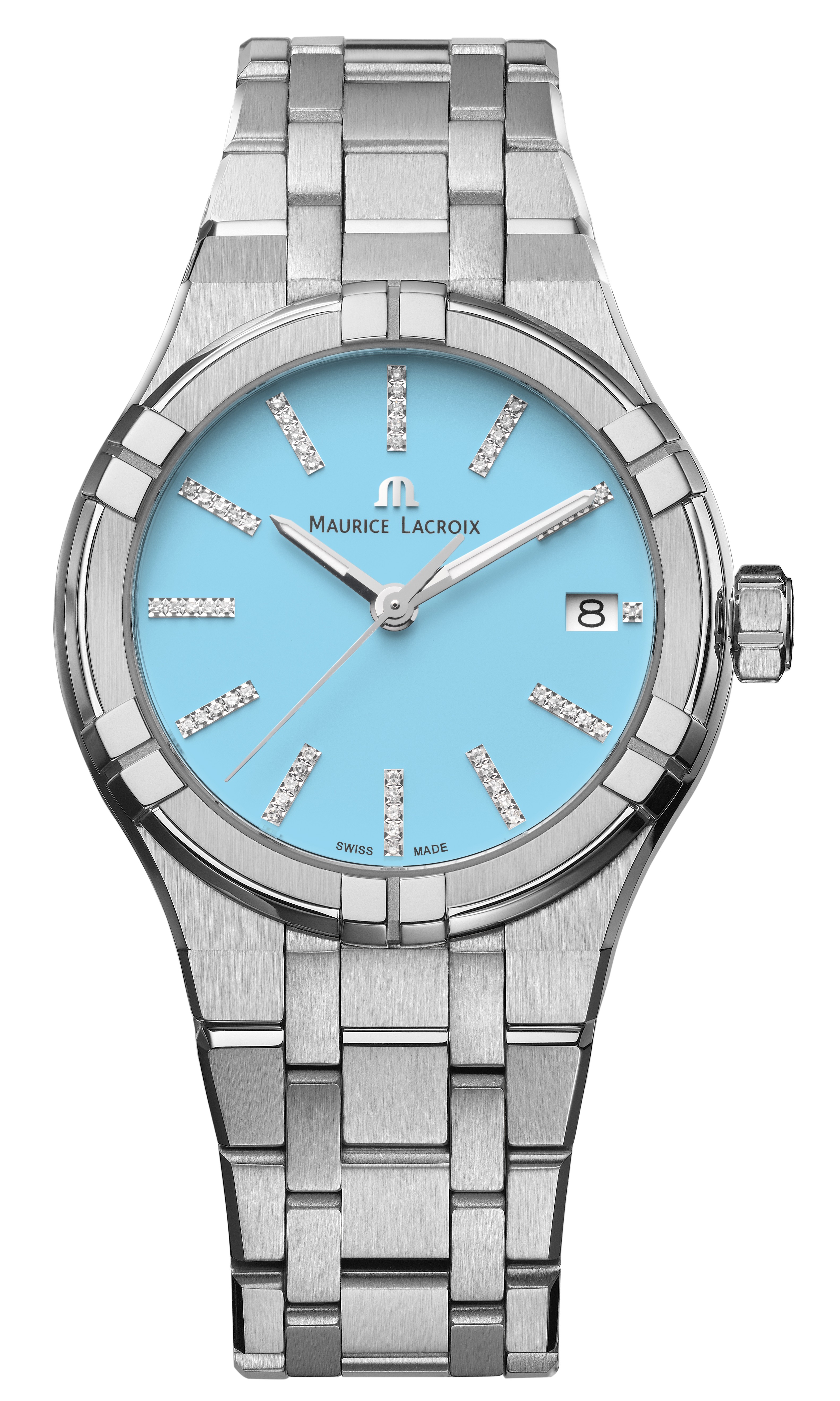 MAURICE LACROIX AIKON QUARTZ  Женские швейцарские часы, кварцевый механизм, сталь, 35 мм