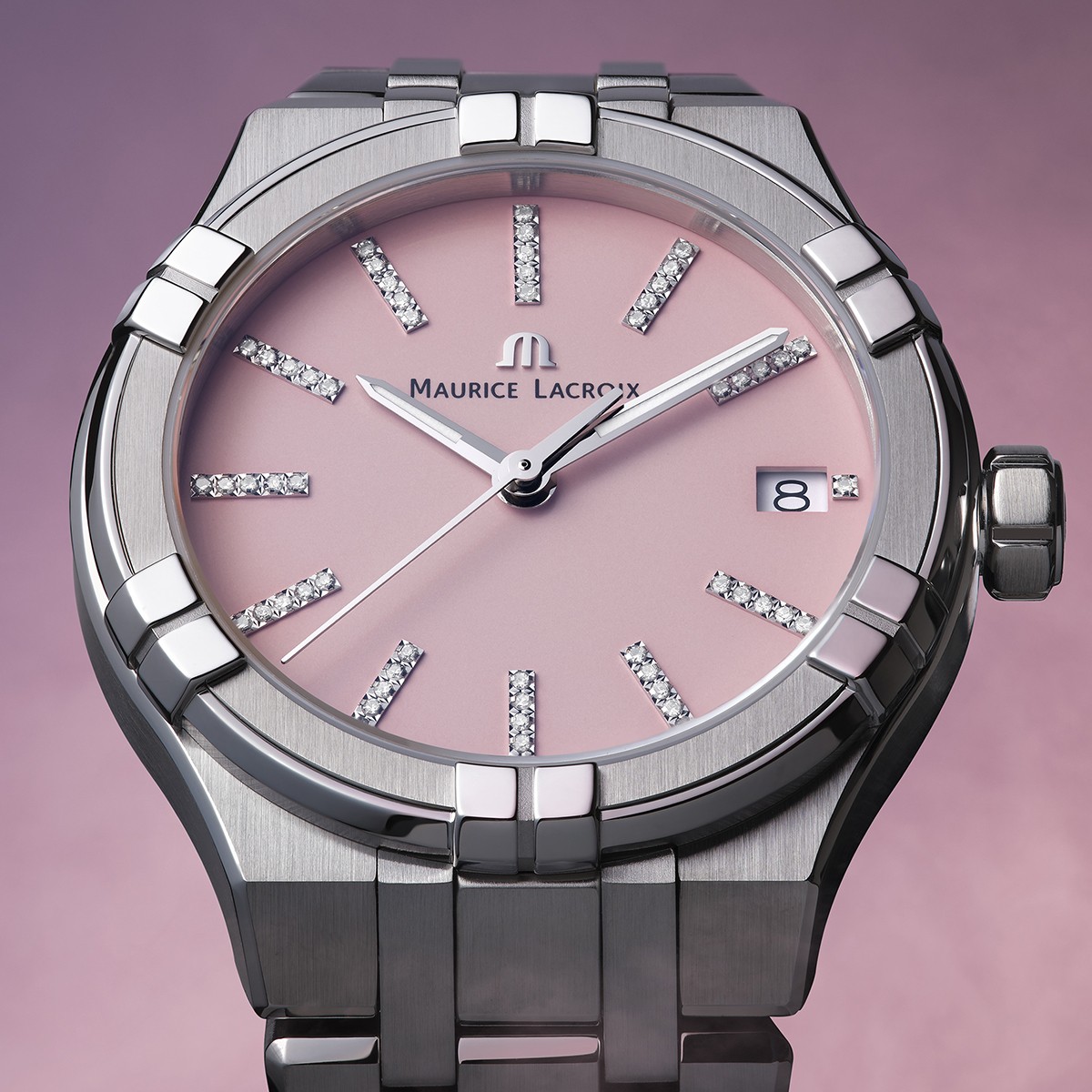MAURICE LACROIX AIKON QUARTZ Женские швейцарские часы, кварцевый механизм, сталь, 35 мм