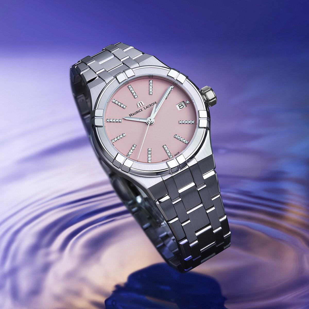 MAURICE LACROIX AIKON QUARTZ Женские швейцарские часы, кварцевый механизм, сталь, 35 мм