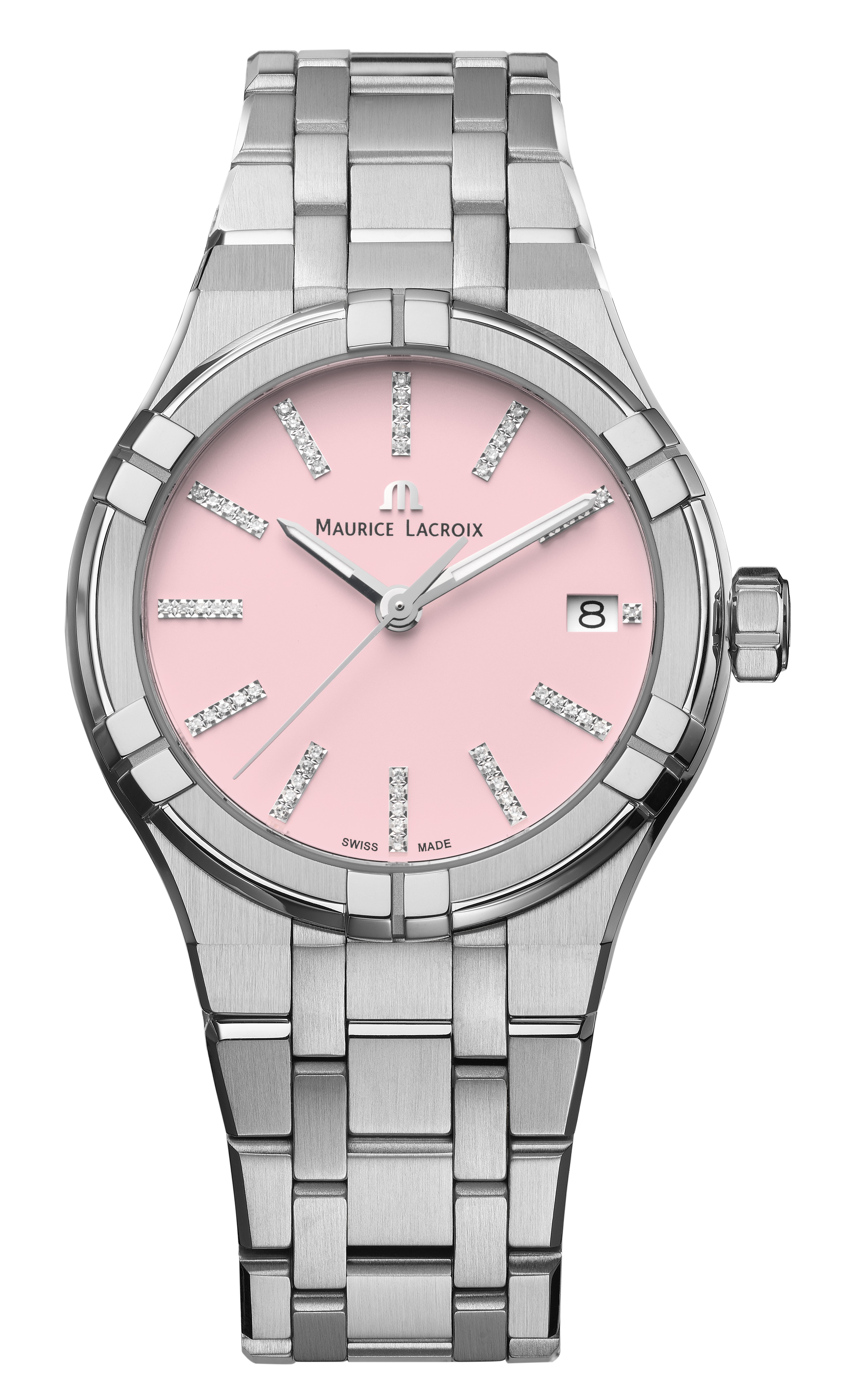 MAURICE LACROIX AIKON QUARTZ Женские швейцарские часы, кварцевый механизм, сталь, 35 мм