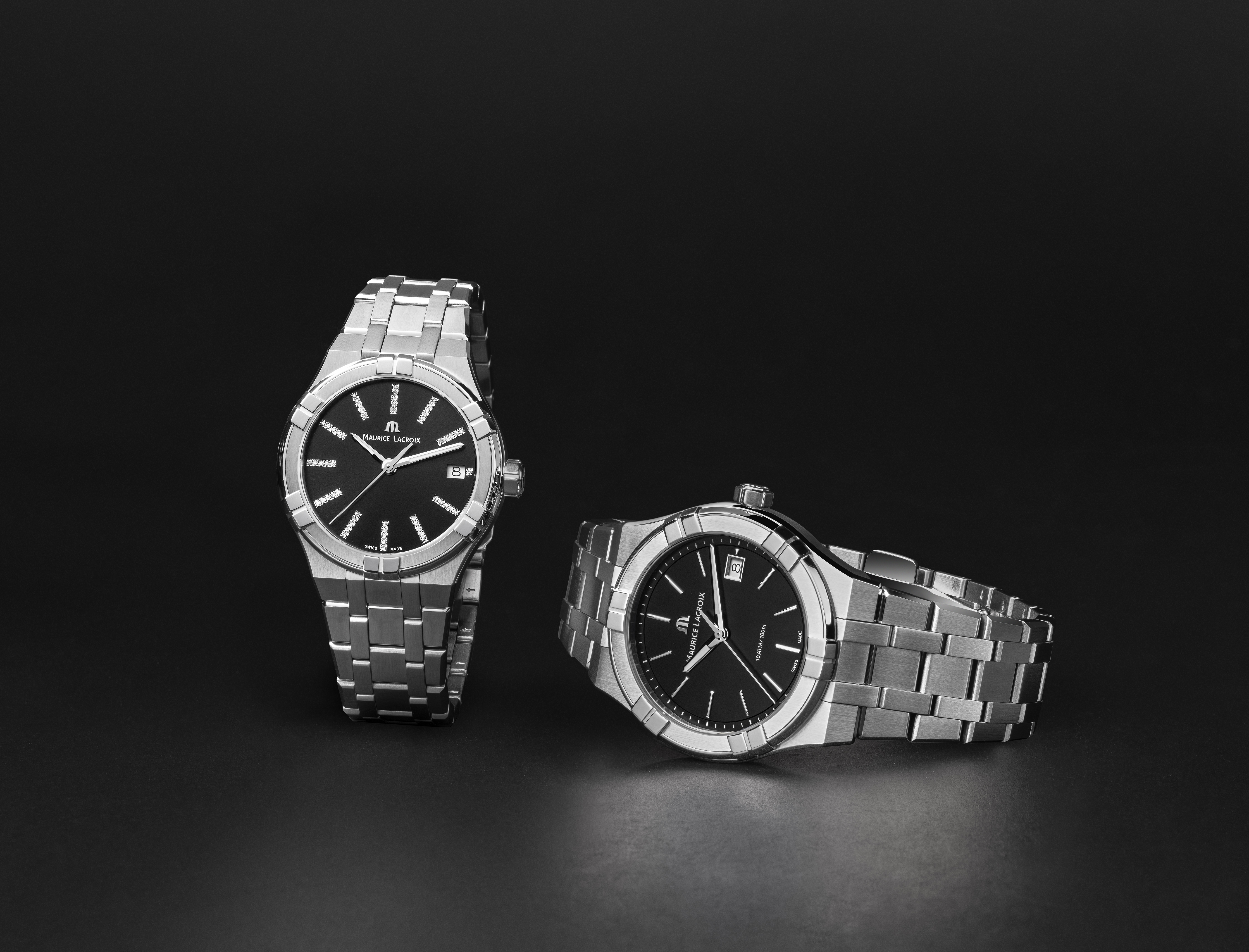 MAURICE LACROIX AIKON QUARTZ Мужские швейцарские часы, кварцевый механизм, сталь, 40 мм