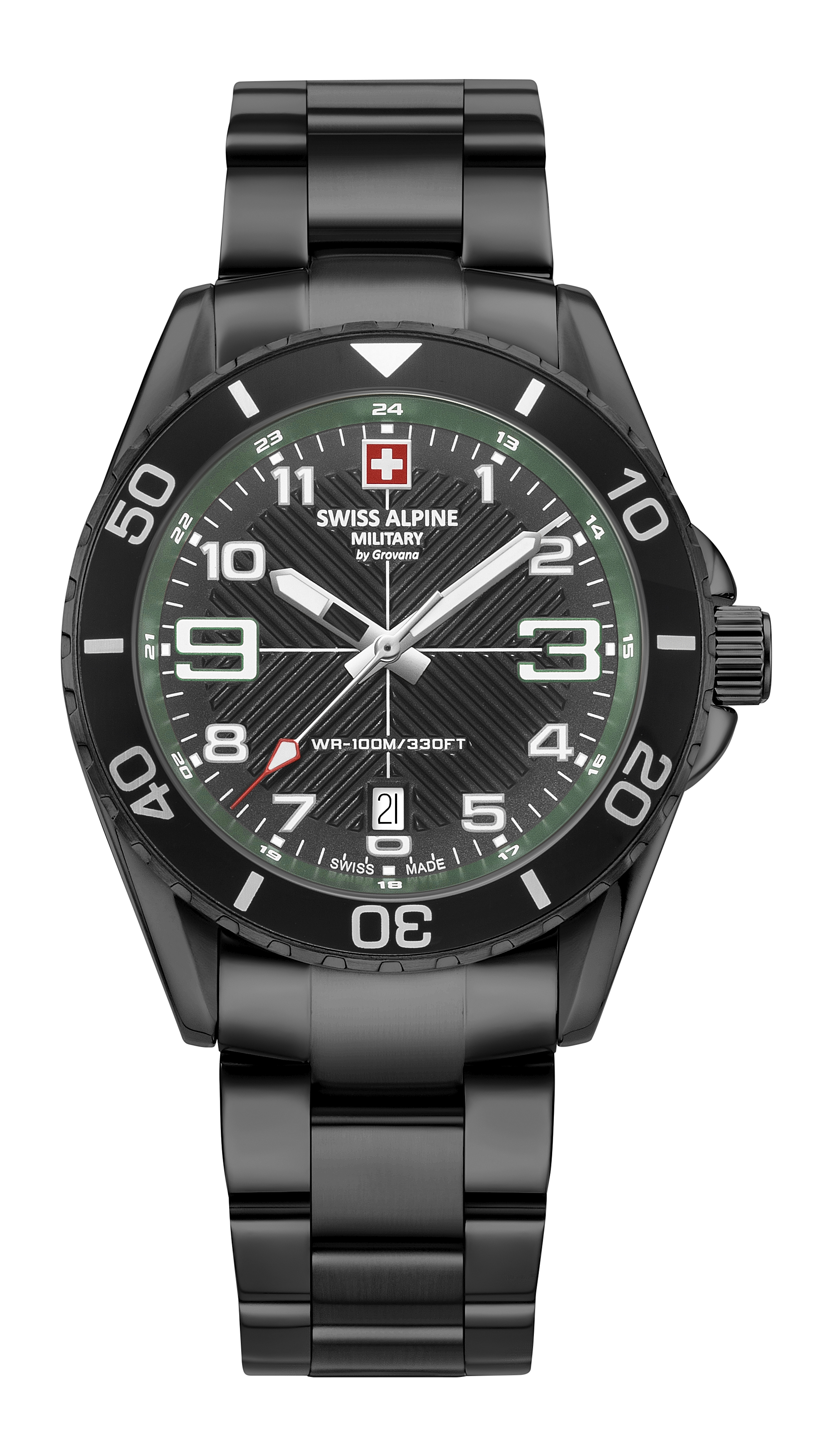 SWISS ALPINE MILITARY   швейцарские часы, кварцевый механизм, сталь, 42 мм