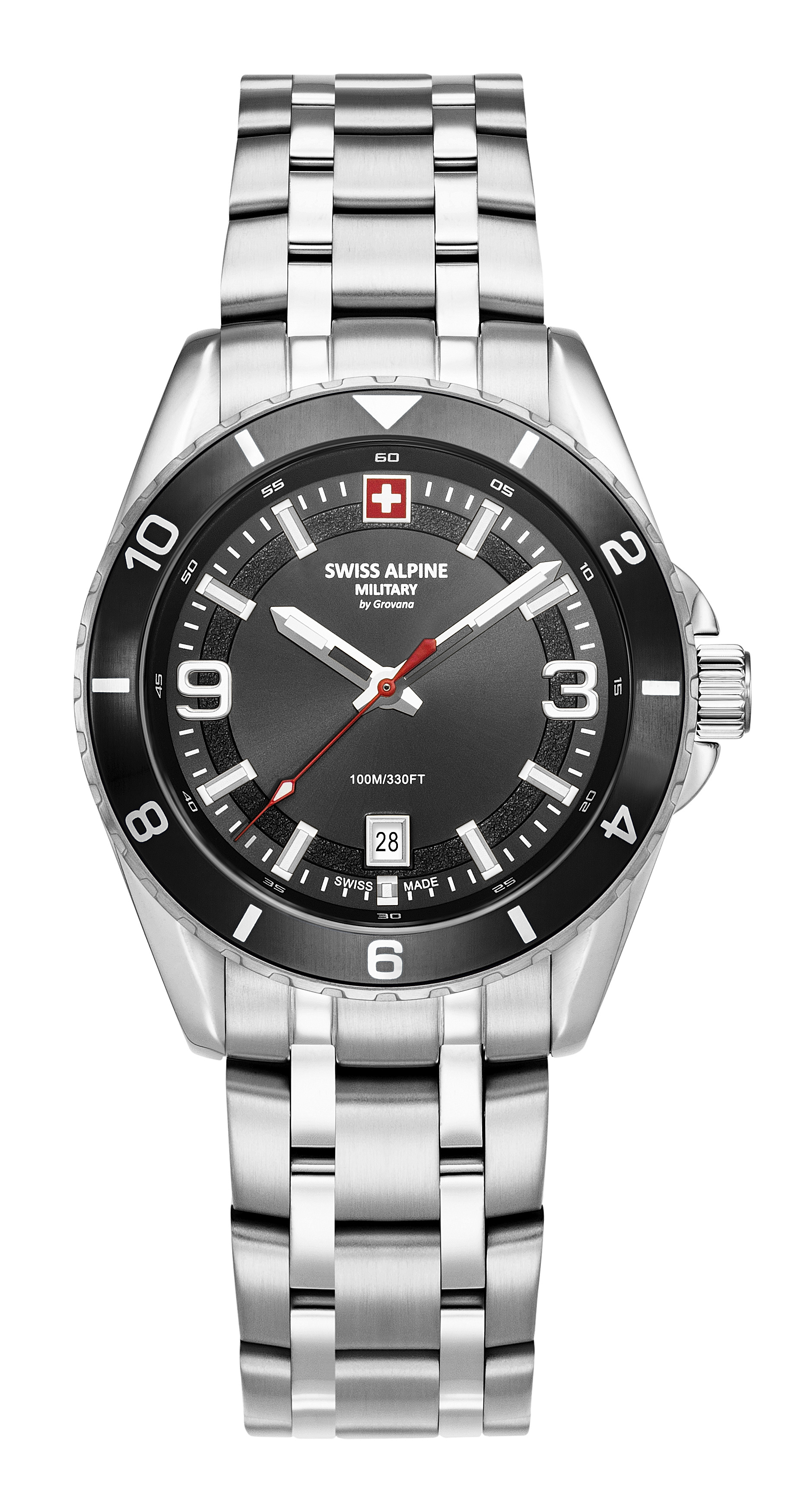 SWISS ALPINE MILITARY   Мужские швейцарские часы, кварцевый механизм, сталь, 42 мм