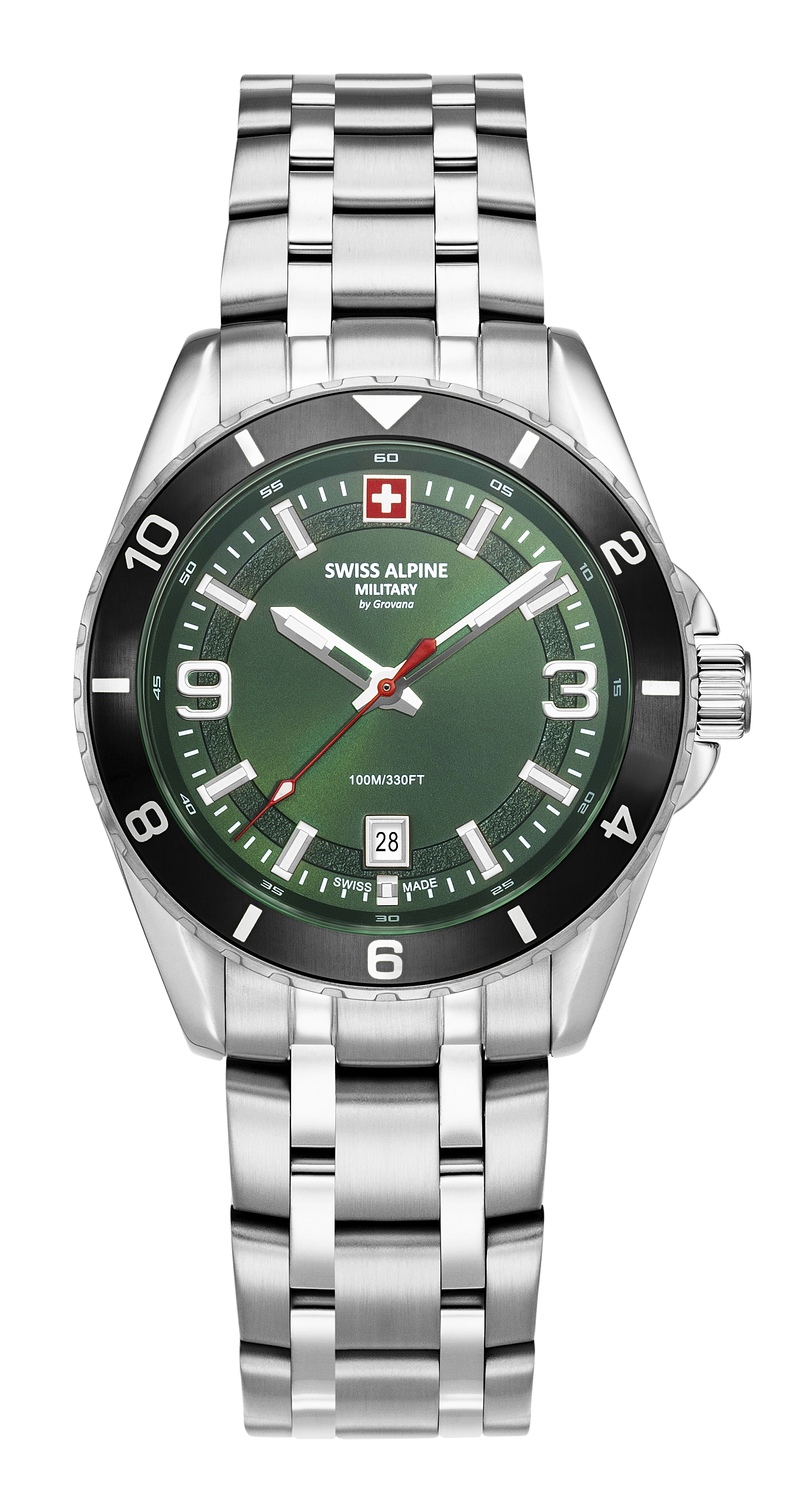 SWISS ALPINE MILITARY  Мужские швейцарские часы, кварцевый механизм, сталь, 42 мм