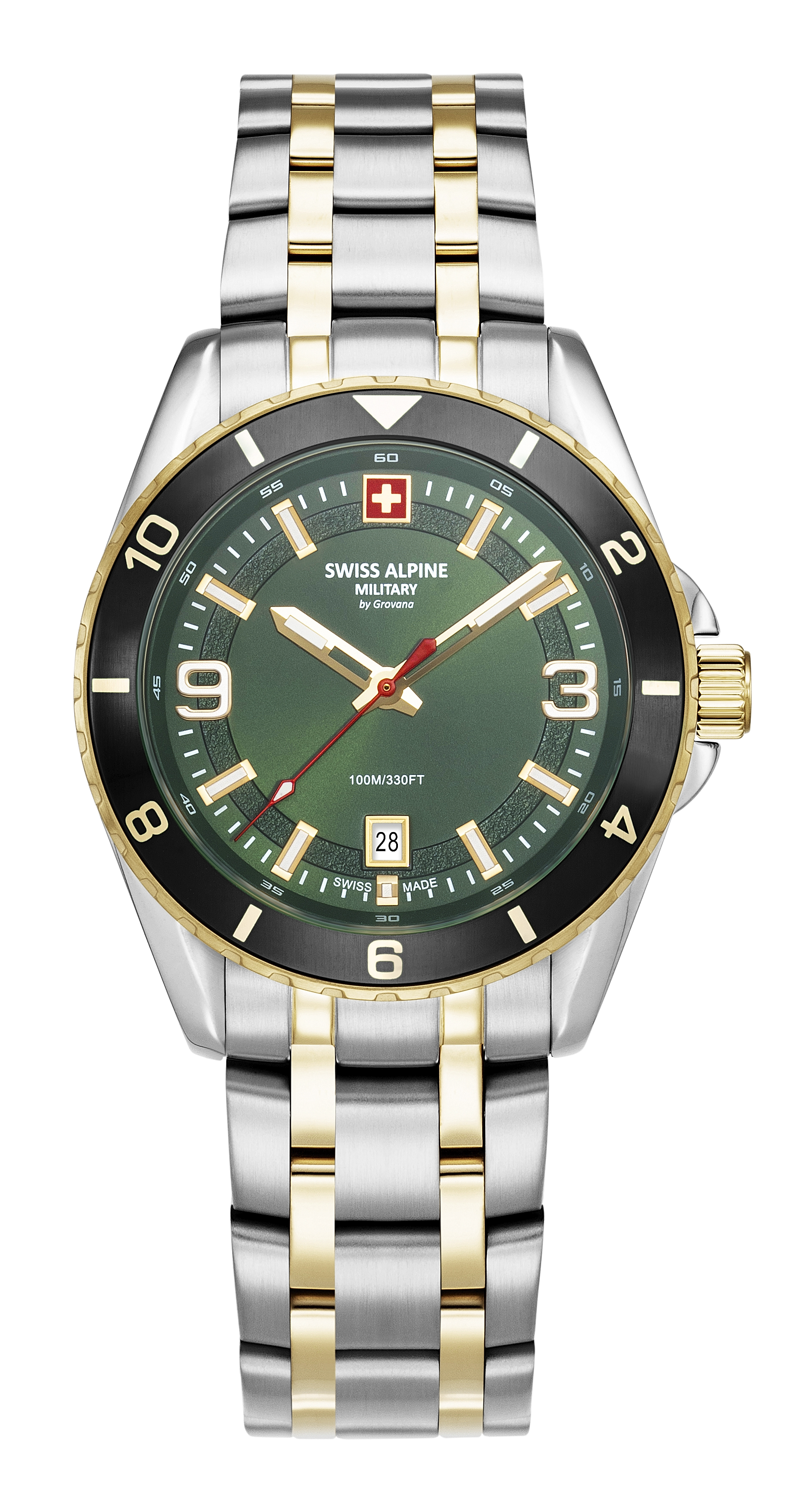 SWISS ALPINE MILITARY   Мужские швейцарские часы, кварцевый механизм, сталь с покрытием, 42 мм