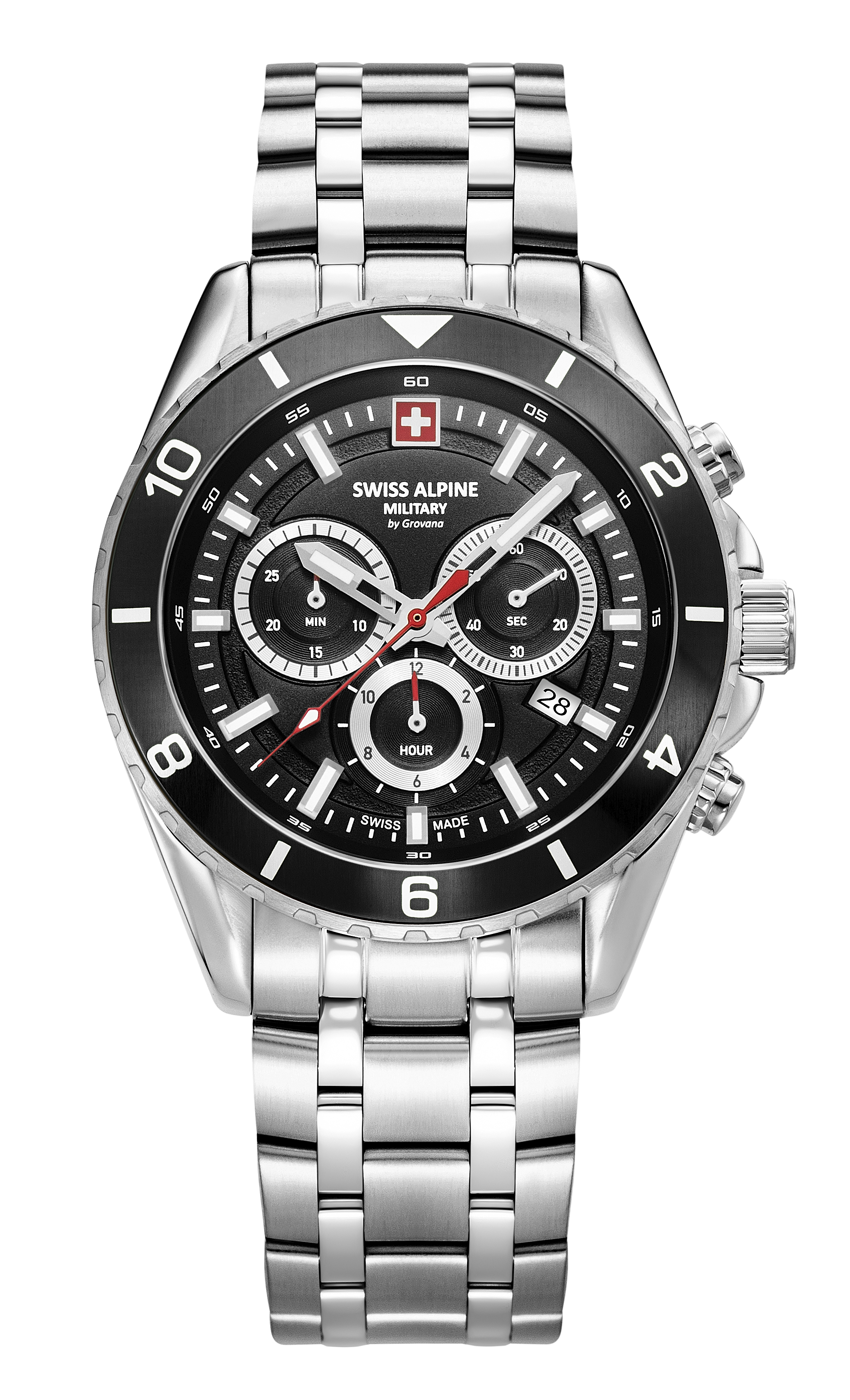 SWISS ALPINE MILITARY   Мужские швейцарские часы, кварцевый механизм, сталь, 43 мм