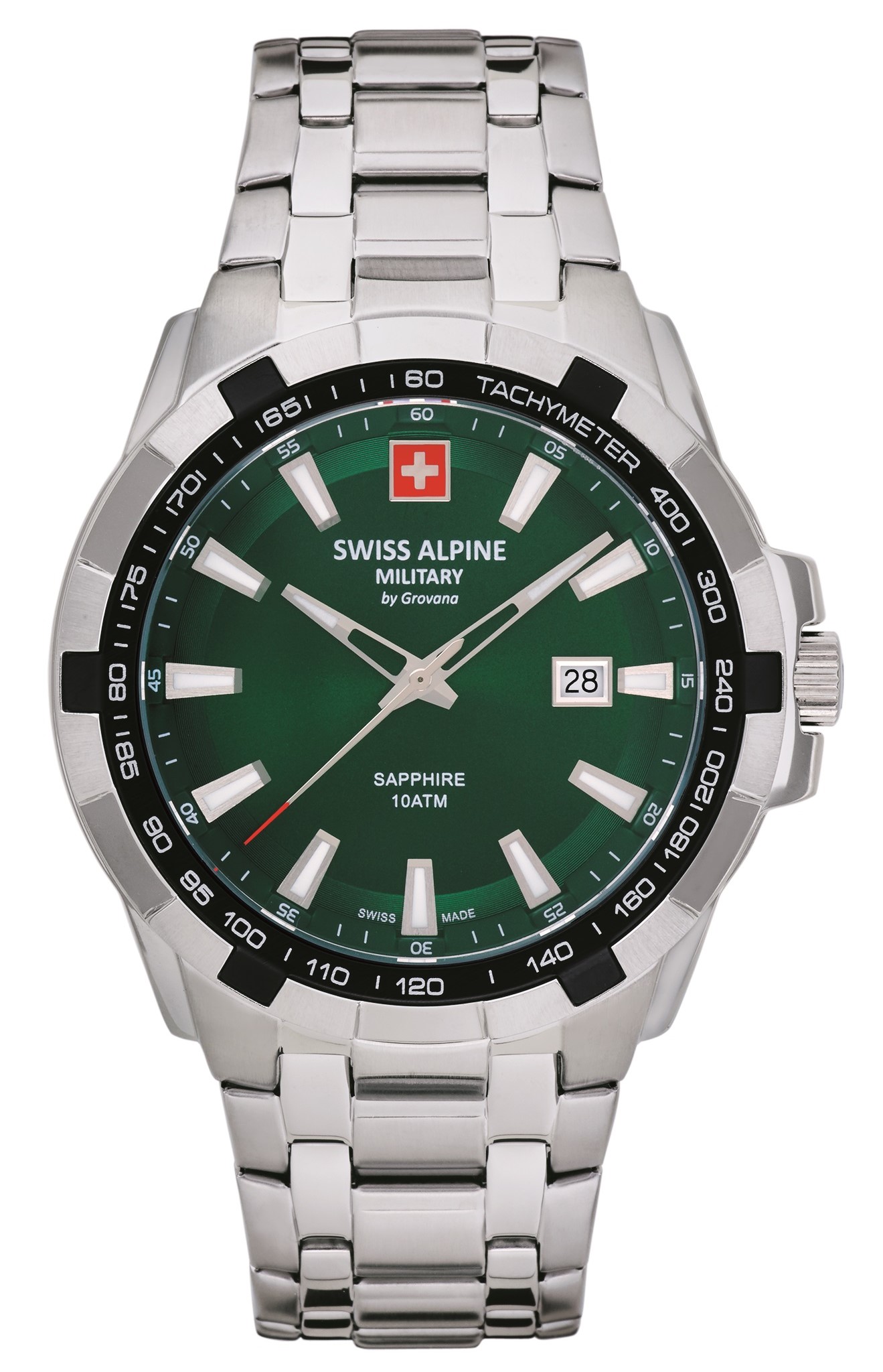 SWISS ALPINE MILITARY  Мужские швейцарские часы, кварцевый механизм, сталь, 46 мм