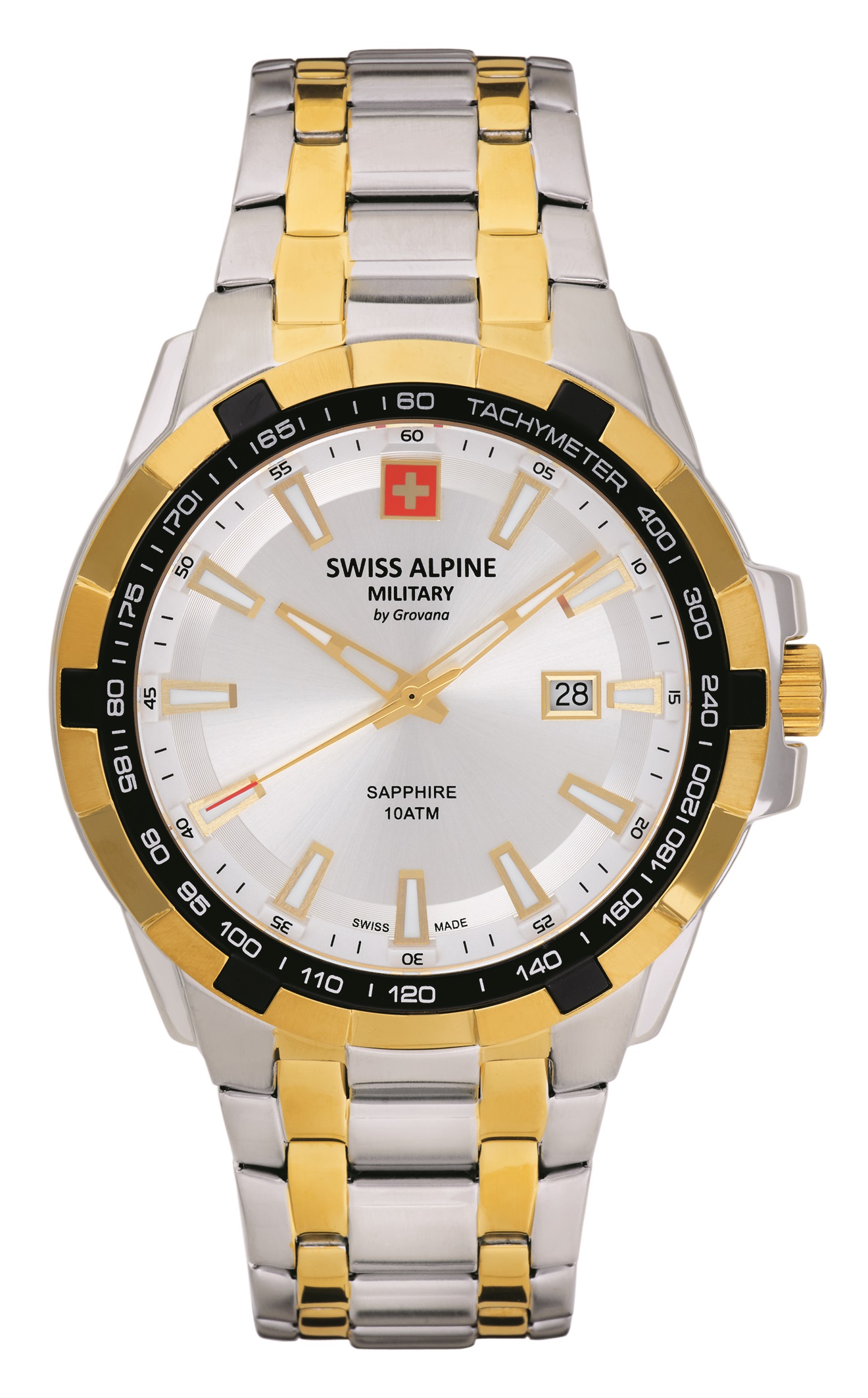 SWISS ALPINE MILITARY  Мужские швейцарские часы, кварцевый механизм, сталь с покрытием, 46 мм