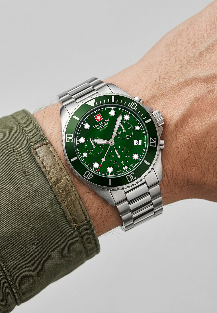 SWISS ALPINE MILITARY  Мужские швейцарские часы, кварцевый механизм, сталь, 42 мм