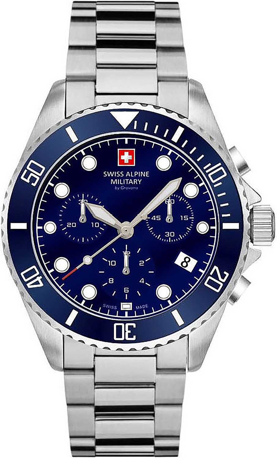 SWISS ALPINE MILITARY  Мужские швейцарские часы, кварцевый механизм, сталь, 42 мм
