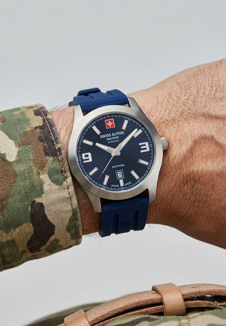 SWISS ALPINE MILITARY  Мужские швейцарские часы, кварцевый механизм, сталь, 43 мм
