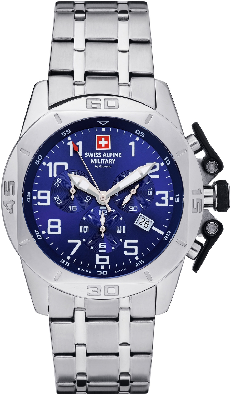 SWISS ALPINE MILITARY  Мужские швейцарские часы, кварцевый механизм, сталь, 45 мм