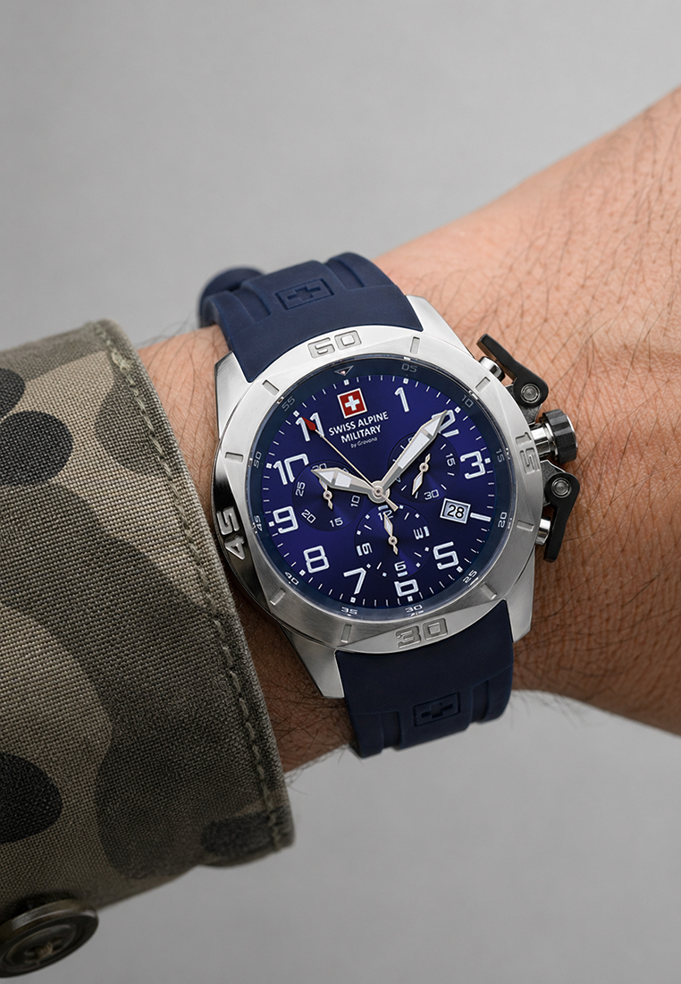 SWISS ALPINE MILITARY  Мужские швейцарские часы, кварцевый механизм, сталь, 45 мм