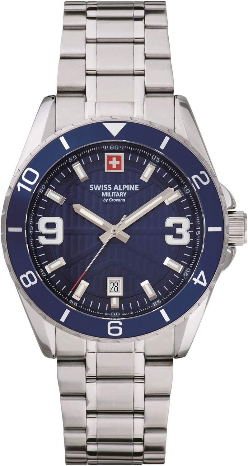 SWISS ALPINE MILITARY  Мужские швейцарские часы, кварцевый механизм, сталь, 42 мм