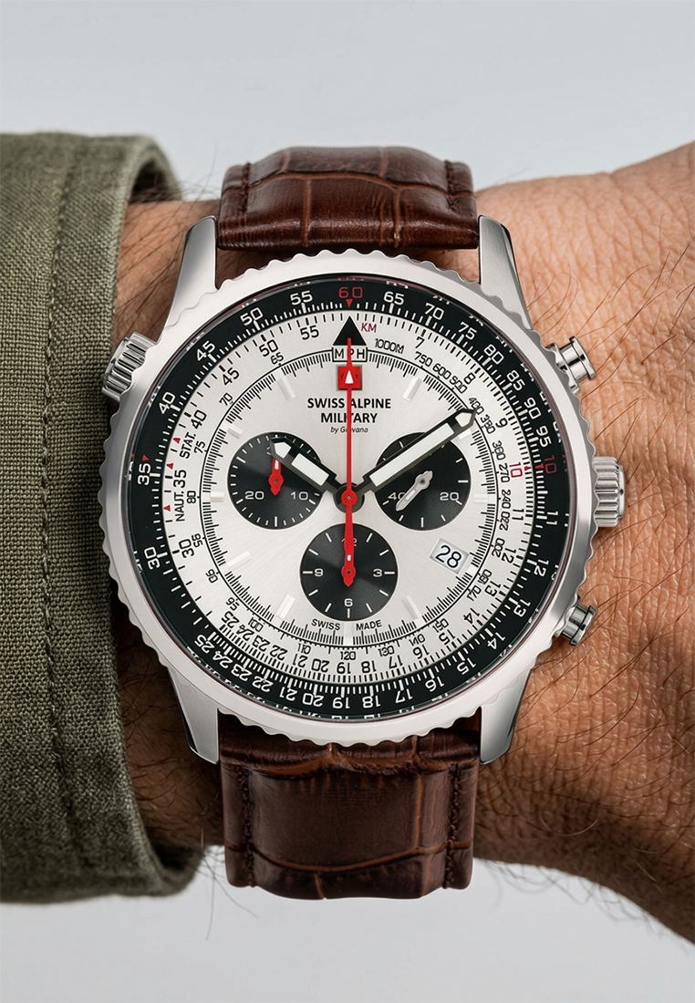 SWISS ALPINE MILITARY  Мужские швейцарские часы, кварцевый механизм, сталь, 45 мм