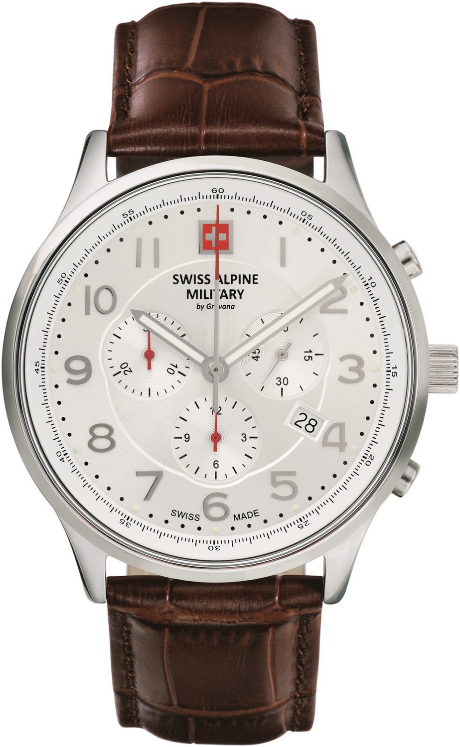 SWISS ALPINE MILITARY  Мужские швейцарские часы, кварцевый механизм, сталь, 43 мм
