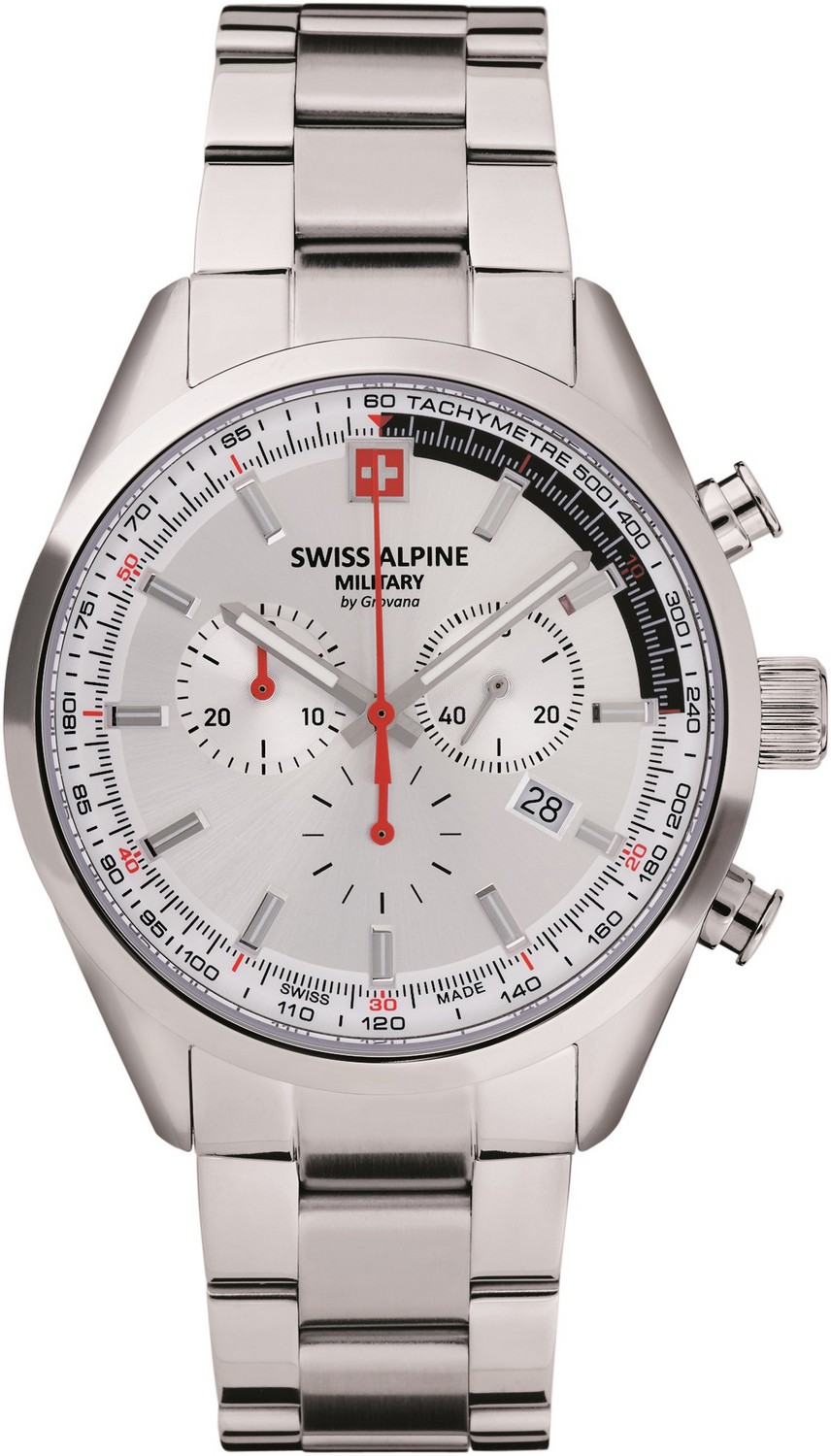 SWISS ALPINE MILITARY  Мужские швейцарские часы, кварцевый механизм, сталь, 43 мм