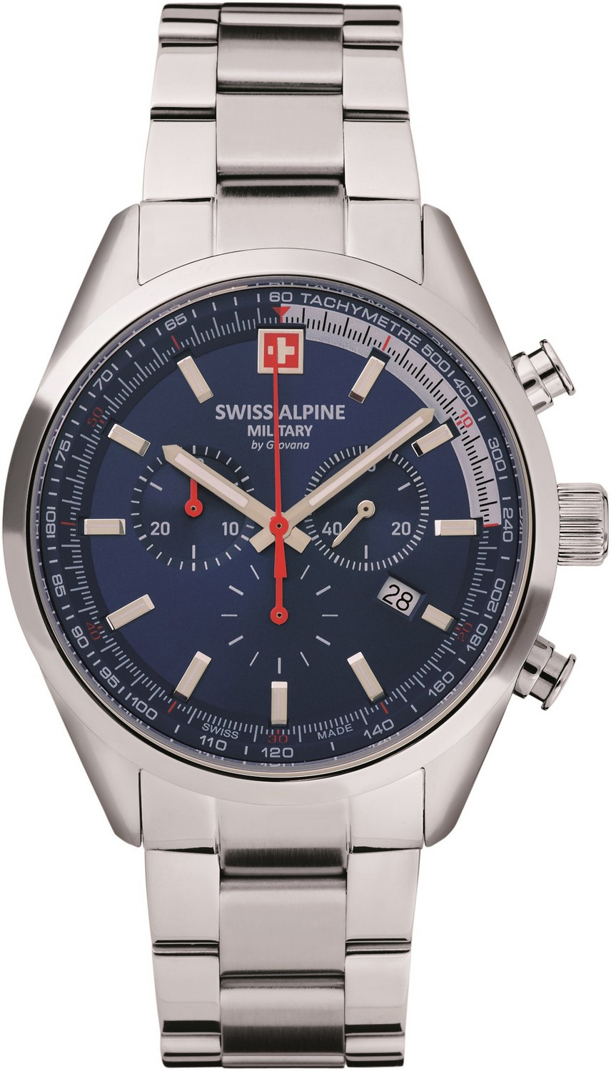 SWISS ALPINE MILITARY  Мужские швейцарские часы, кварцевый механизм, сталь, 43 мм