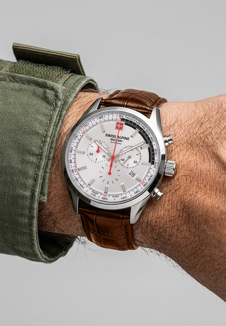 SWISS ALPINE MILITARY  Мужские швейцарские часы, кварцевый механизм, сталь, 43 мм
