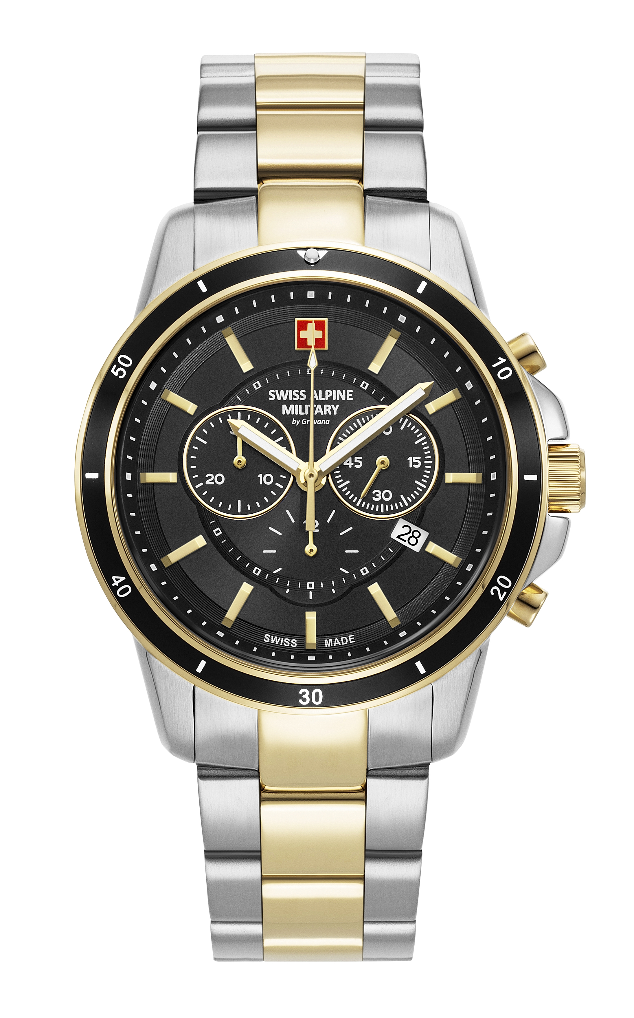 SWISS ALPINE MILITARY   Мужские швейцарские часы, кварцевый механизм, сталь, 44 мм