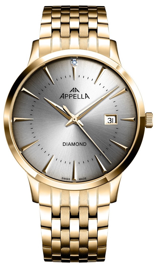 Мужские часы Appella Classic Pairs L12003.1197DQ Мужские швейцарские часы, кварцевый механизм, сталь с покрытием, 40 мм