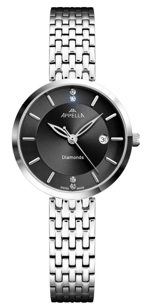 Женские часы Appella Diamond Band L50013.5196DQ Женские швейцарские часы, кварцевый механизм, сталь, 30 мм