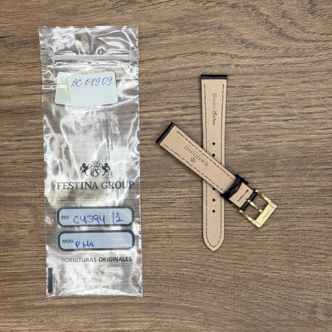 Ремешок для часов Candino из кожи теленка, коричневый, 16 мм 