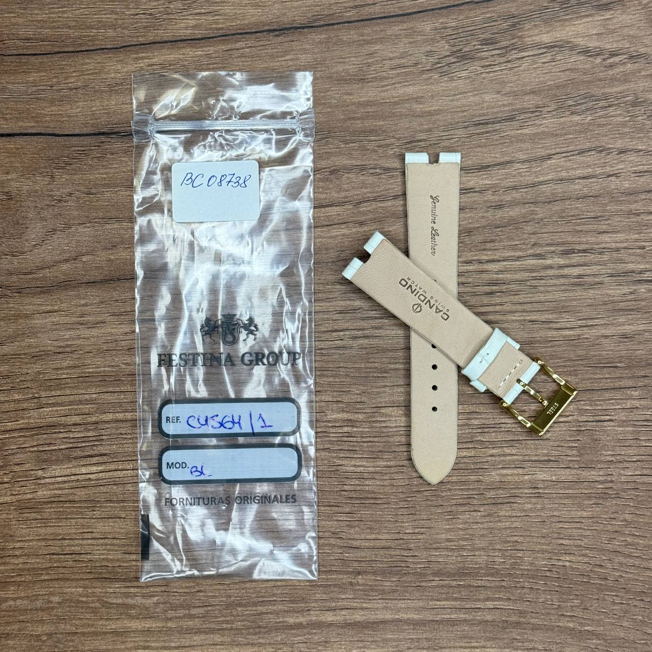 Ремешок для часов Candino из кожи теленка, белый, для C4565/1 