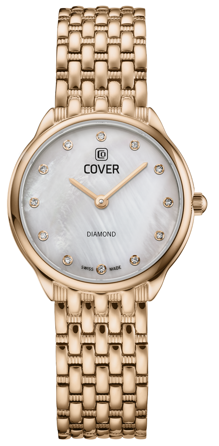 Женские часы Cover Eternal Pearl CO227.05  швейцарские часы, кварцевый механизм, сталь с покрытием, 28 мм