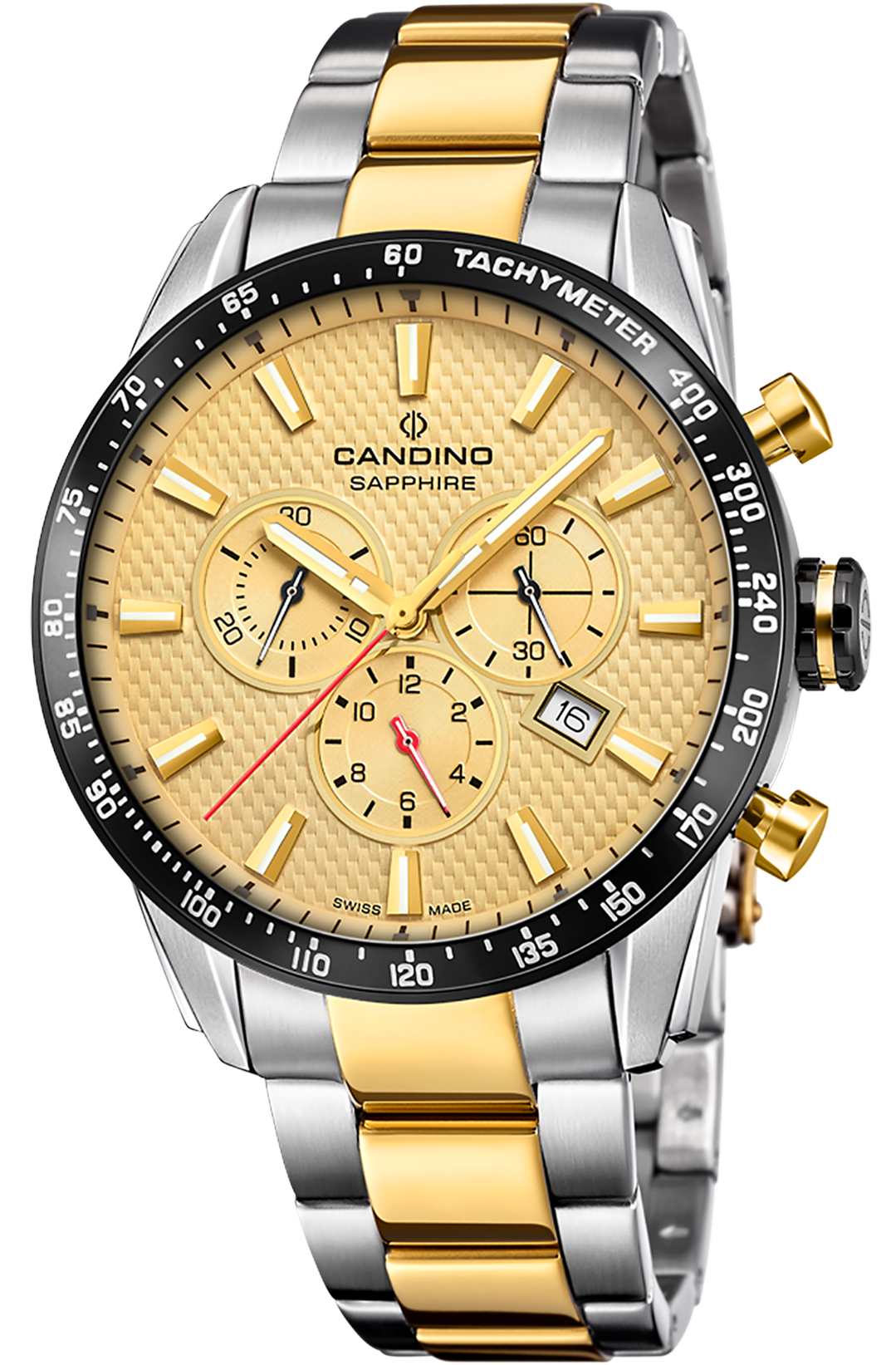 Мужские часы Candino Gents Sport C4748/A Мужские швейцарские часы, кварцевый механизм, сталь, 44 мм