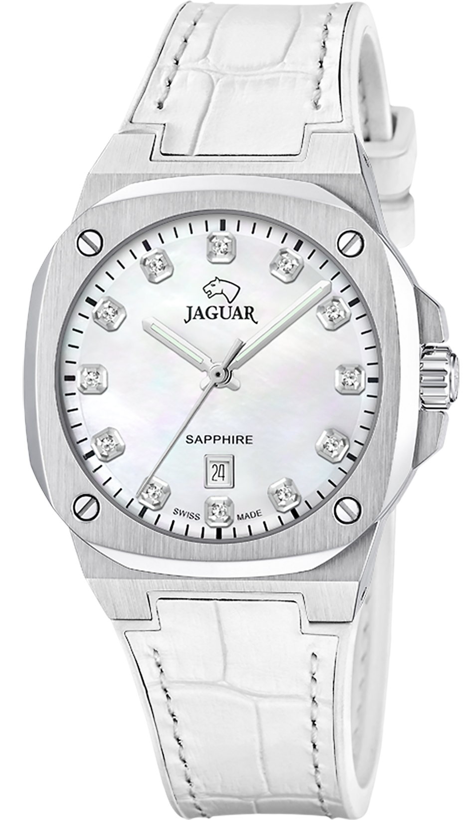 Женские часы Jaguar ROND CARRE J1032/6 Женские швейцарские часы, кварцевый механизм, сталь, 34,3*34,3 мм
