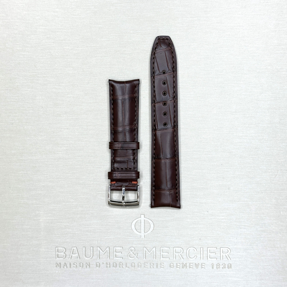 Ремешок для часов Baume & Mercier Clifton 20 мм с пряжкой,  аллигатор, оригинальный товар от производителя. Ремешок Baume & Mercier, оригинальный 20 на 18 мм