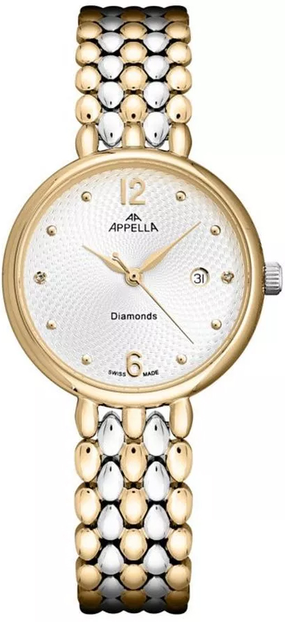 Женские часы Appella Diamond Band L50014.2173DQ  швейцарские часы, кварцевый механизм, сталь, 30 мм