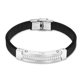 Men in Black Браслет(LS2454-2/1) Мужской браслет Lotus из каучука и вставками из стали
