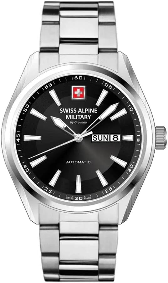 SWISS ALPINE MILITARY  Мужские швейцарские часы, автоматический механизм, сталь, 42 мм