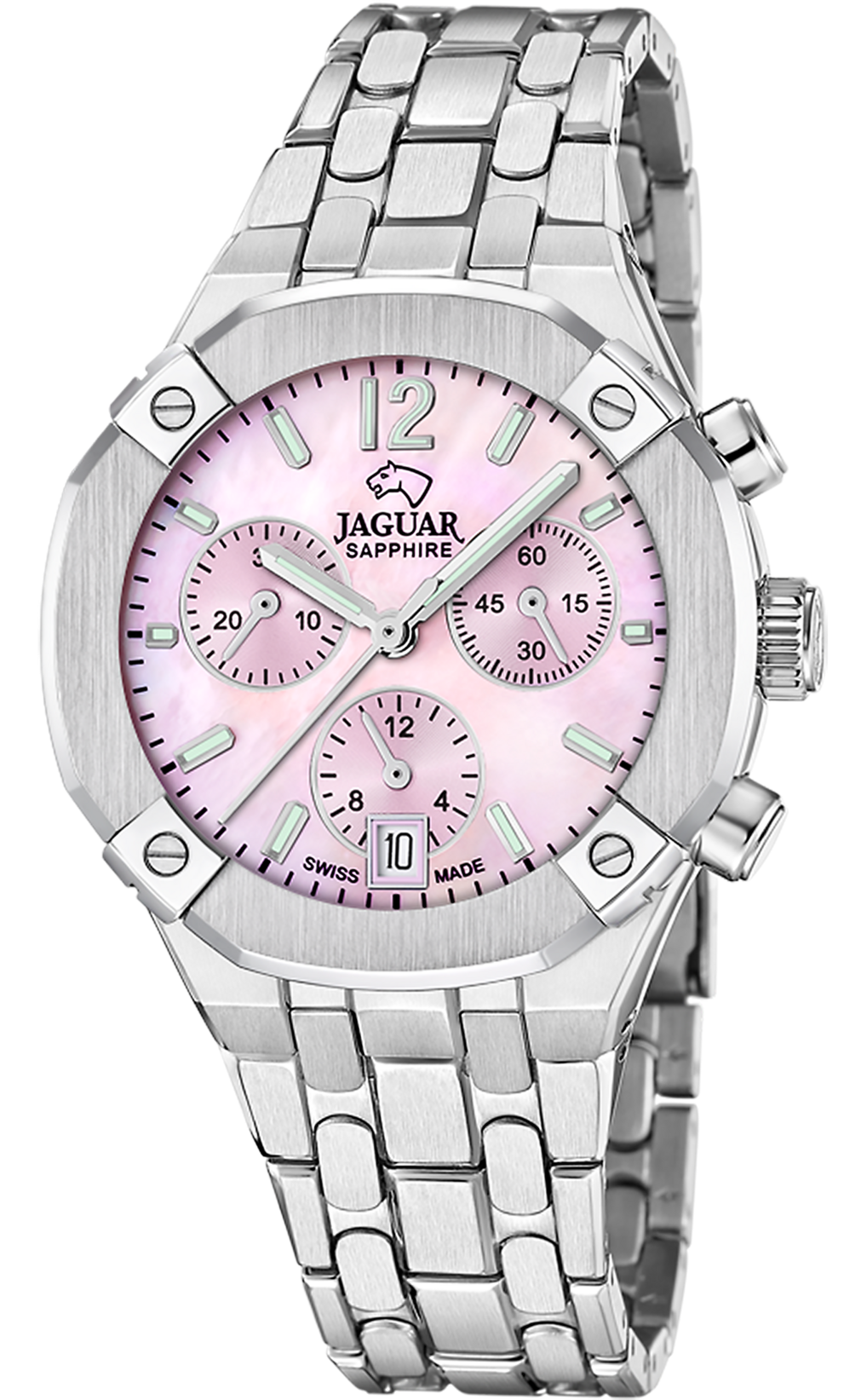 Женские часы Jaguar DIPLOMATIC QUARTZ LADY J1053/3 Женские швейцарские часы, кварцевый механизм, сталь, 38 мм