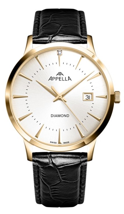 Мужские часы Appella Classic Pairs L12003.1293DQ  швейцарские часы, кварцевый механизм, сталь с покрытием, 40 мм