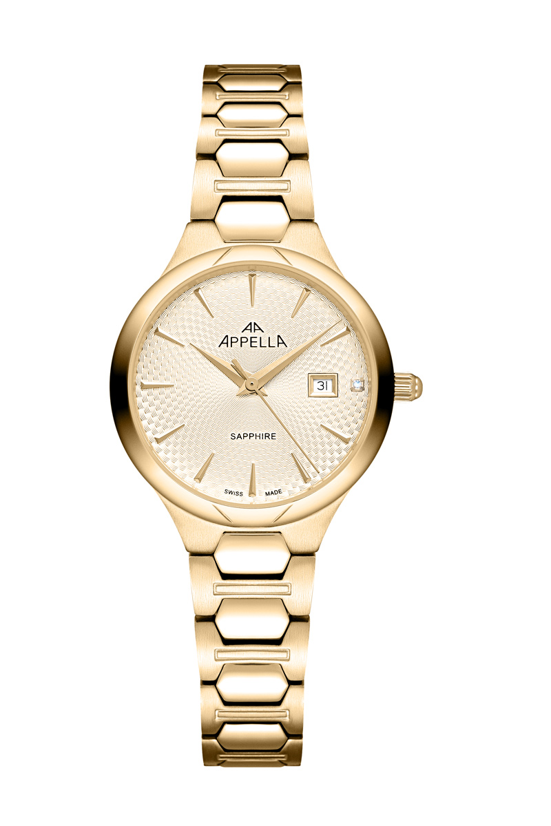 Женские часы Appella Diamond Band L50010.1111DQ Женские швейцарские часы, кварцевый механизм, сталь с покрытием, 31 мм